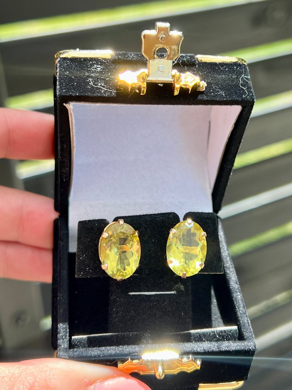Vintage Peridot Statement Earrings | Large Oval Peridot Studs in 14K Gold | August Birthstone Jewelry